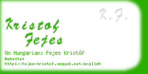 kristof fejes business card